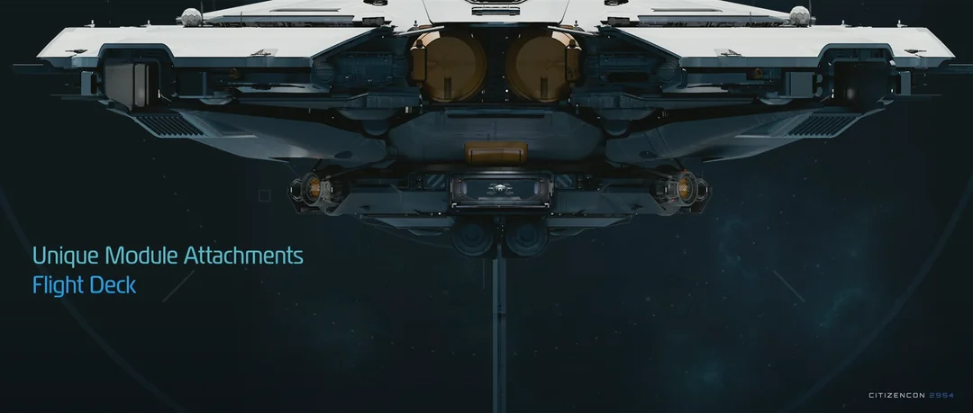 Exterior view of the flight deck installed underneath the station.