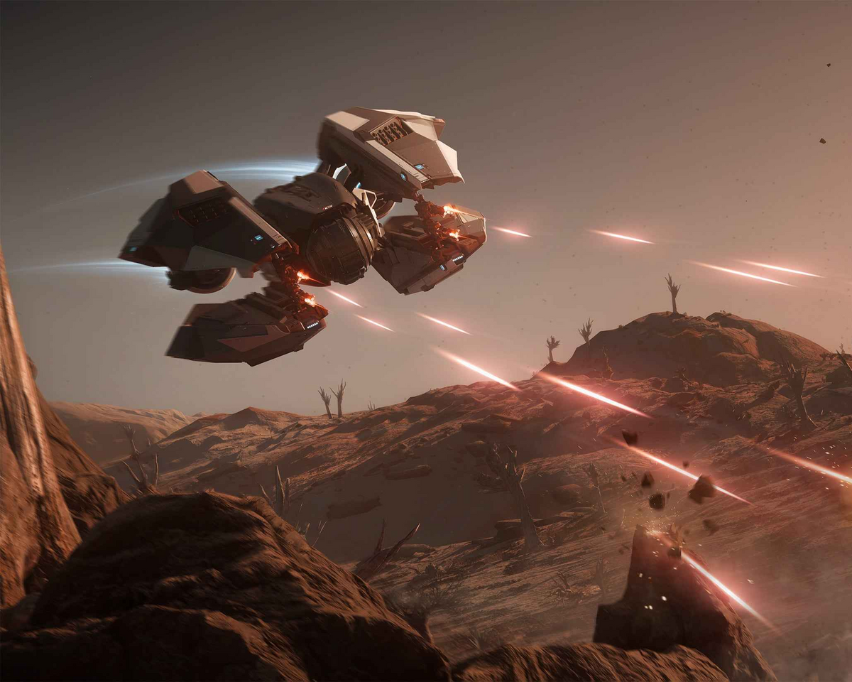 Guardian MX firing weapons at Cyclone