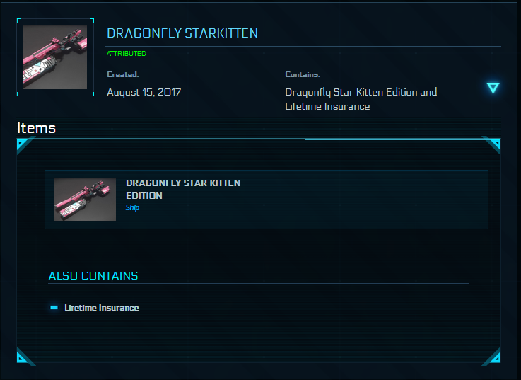 Star Kitten Dragonfly / Golden Ticket / Original Backer / Sabre Raven / F8C Lightning Account