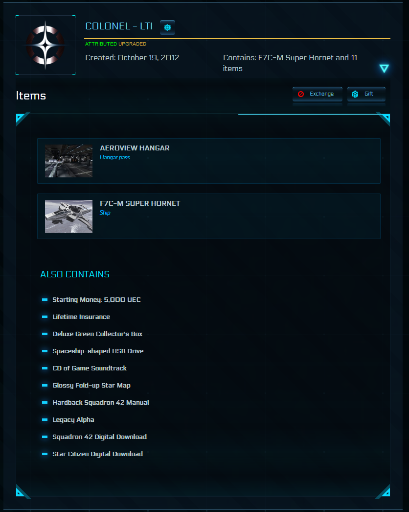 Colonel + Super Hornet Upgrade - LTI (Rare Physical Collectors Version)