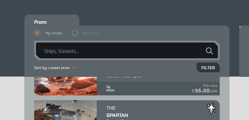 My Ships source filter