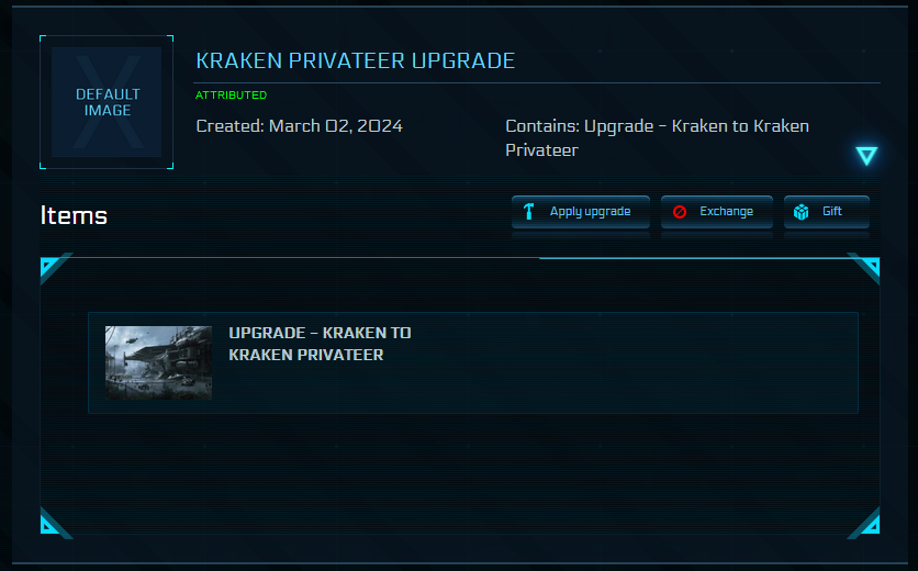 Kraken to Kraken Privateer Upgrade