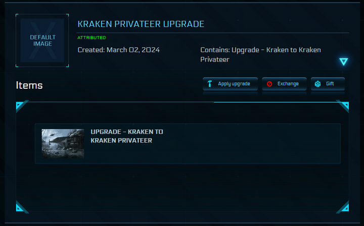 Kraken to Kraken Privateer Upgrade