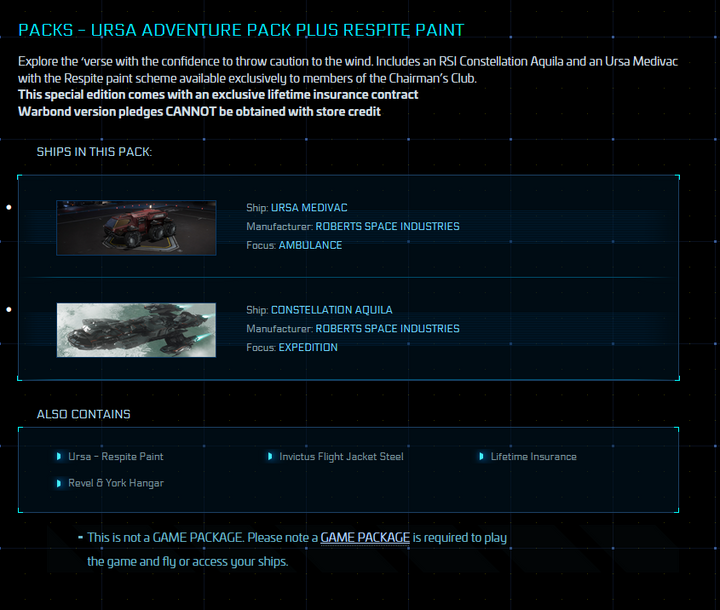 Ursa Adventure Pack plus Respite Paint (Const. Aquila + Ursa Medivac) - Original Concept LTI