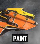 The Mercury Star Runner Equinox paint scheme blends orange and black for a livery that highlights the unique look of this asymmetrical ship.