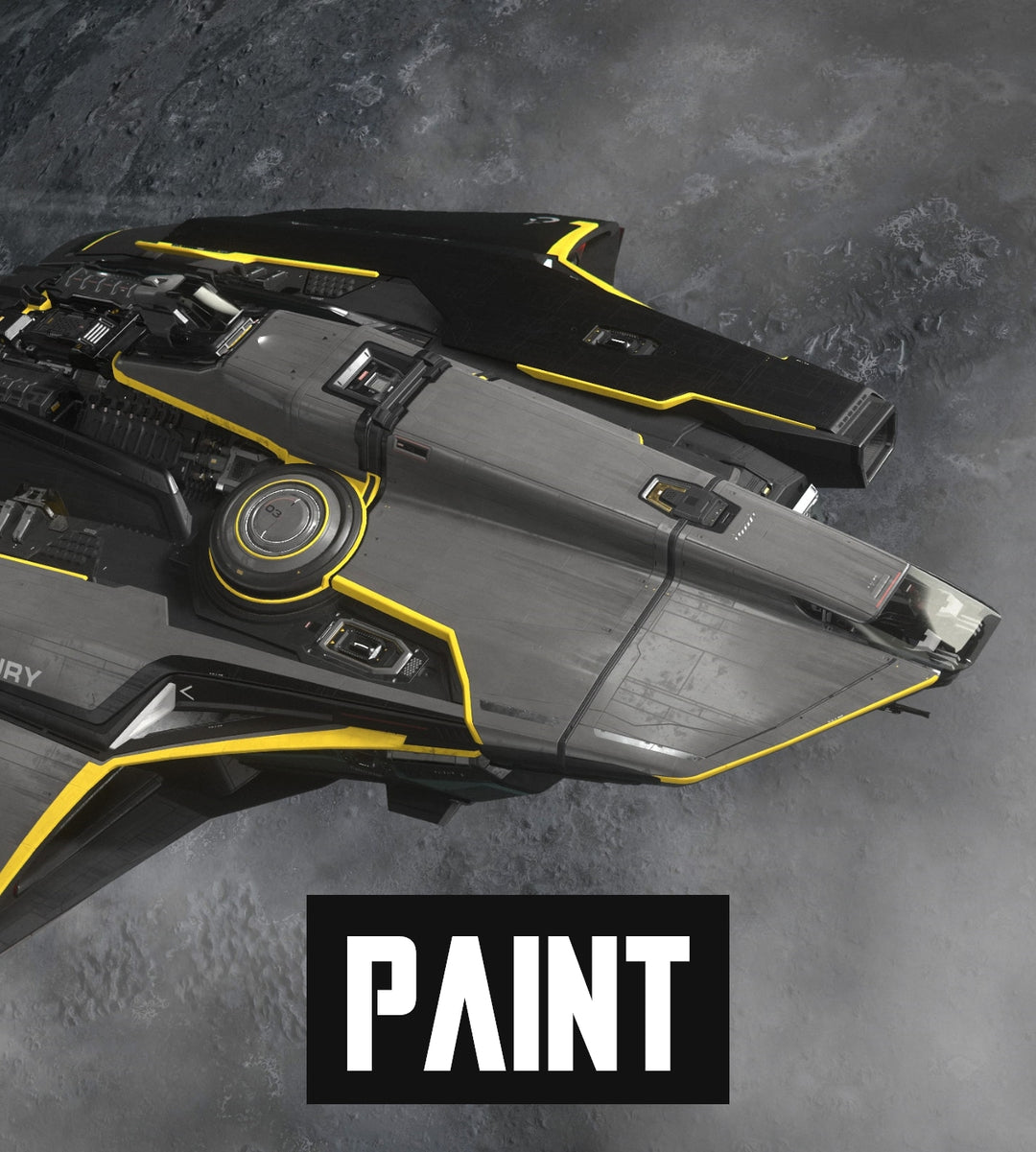 Emphasize the special shape of the Mercury Star Runner with the Silver Spark paint job featuring yellow highlights expertly integrated into the grey and black livery.