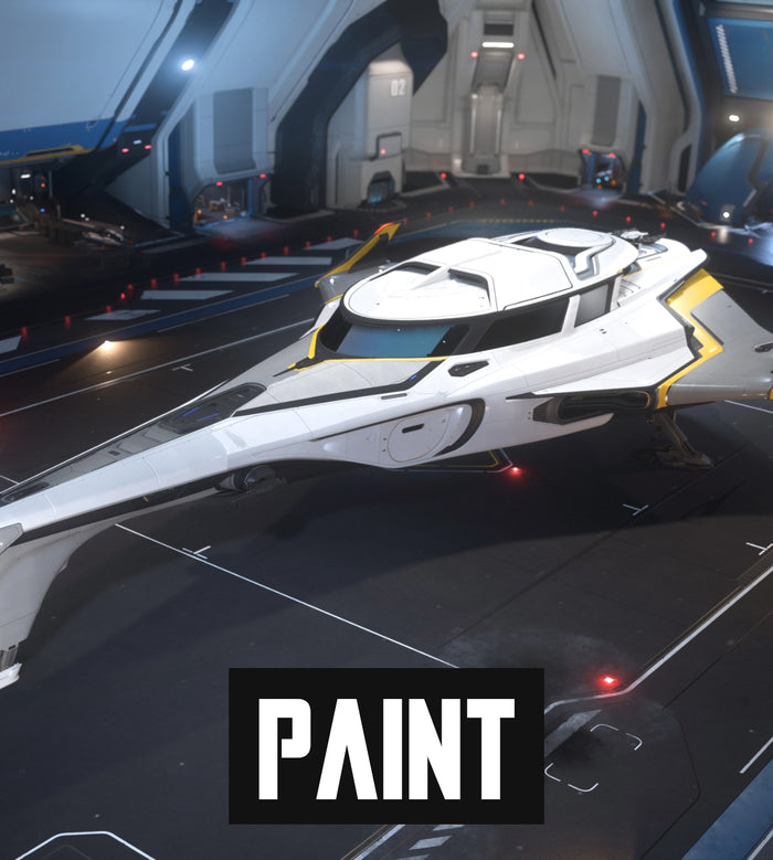 The Stratus paint scheme for the 400i punctuates the grey wings and white main body with a vibrant yellow accent border.