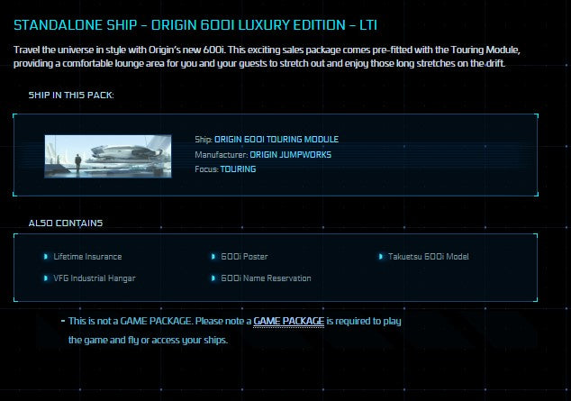 Buy 600i Touring Original Concept with LTI for Star Citizen