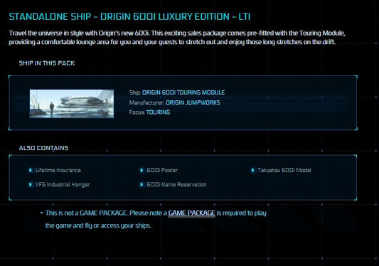 Buy 600i Touring Original Concept with LTI for Star Citizen