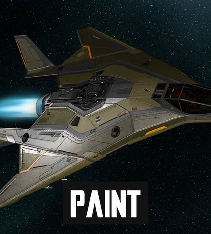 Anvils light fighter has turned the tides of countless battles throughout its history, with pilots employing its unmatched manoeuvrability to give them the edge in even the most frantic dogfights. This tan and green paint closely matches the livery used by active forces throughout the UEE. This paint is compatible with all Anvil Arrow variants.