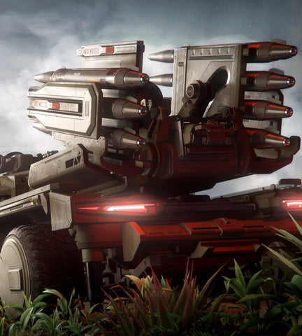 Keep your airspace clear of danger with the Anvil Ballista. Originally designed to defend outposts from Vanduul attacks, this mobile missile defense system packs a powerful loadout, allowing the Ballista to stand firm against any threat, whether it arrives by air or land.