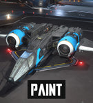 This custom Buccaneer paint scheme was created to celebrate the IAE on microTech. It blends dark grey and electric blue to give the ship a cool new look.