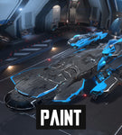 This custom Constellation paint scheme was created to celebrate the IAE on microTech. It integrates shades of grey and electric blue accents to give the ship a cool new look. This paint is compatible with all Constellation variants.