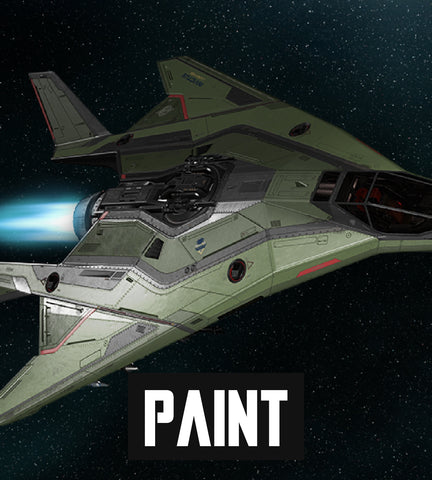 Anvil light fighter has turned the tides of countless battles throughout its history, with pilots employing its unmatched manoeuvrability to give them the edge in even the most frantic dogfights. This light green and grey paint closely matches the livery used by active forces throughout the UEE. This paint is compatible with all Anvil Arrow variants.