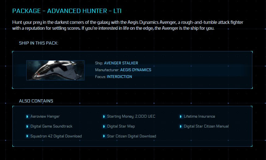 Buy Advanced Hunter - LTI Rare Legacy Game Pack with LTI for Star Citi…