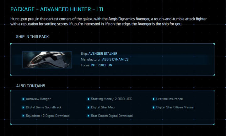 Buy Advanced Hunter - LTI Rare Legacy Game Pack with LTI for Star Citi…