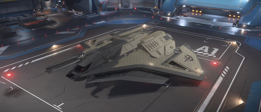 The Outrider paint scheme blends black with dark military green to highlight the Ares Star Fighter's warrior spirit. This paint is compatible with all Ares Star Fighter variants.