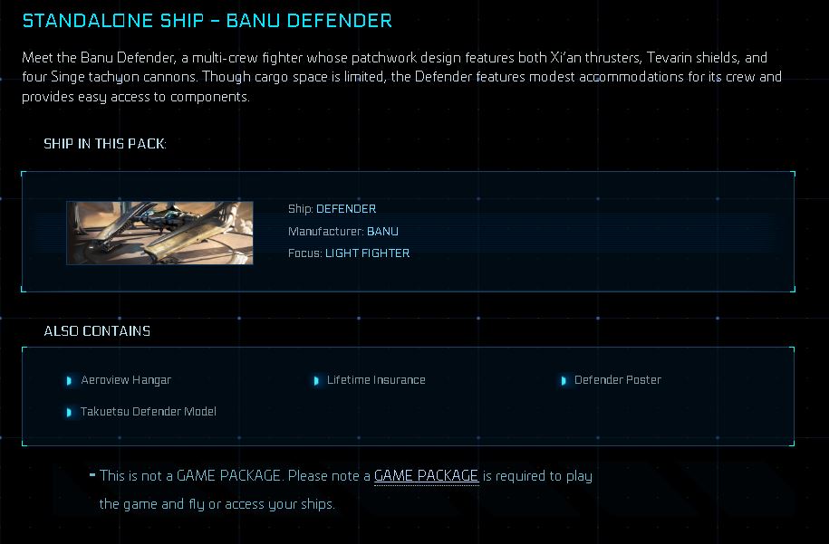 Buy Defender Original Concept with LTI for Star Citizen