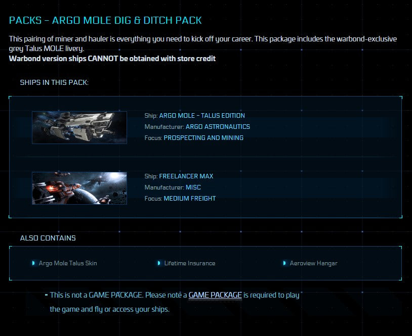 Dig and Ditch Pack LTI - Mole Talus Edition / Freelancer MAX