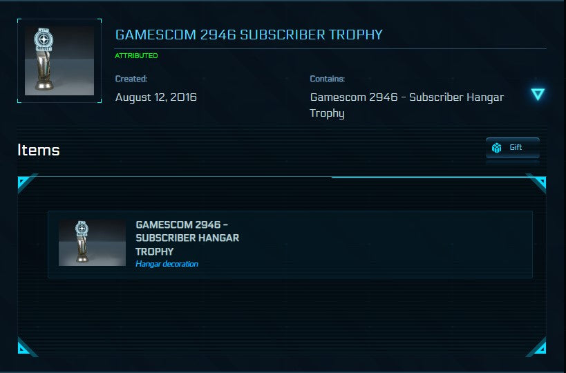 Gamescom 2946 Subscriber Trophy