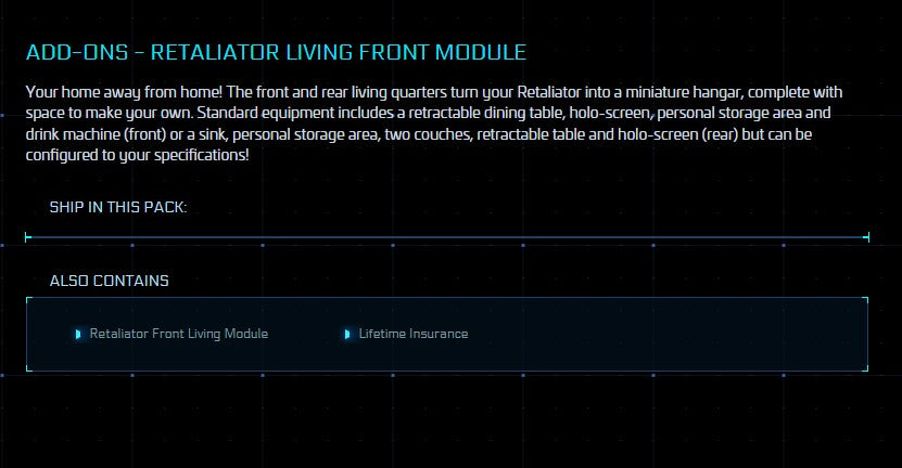 Buy Retaliator Living Front Module - LTI for Star Citizen