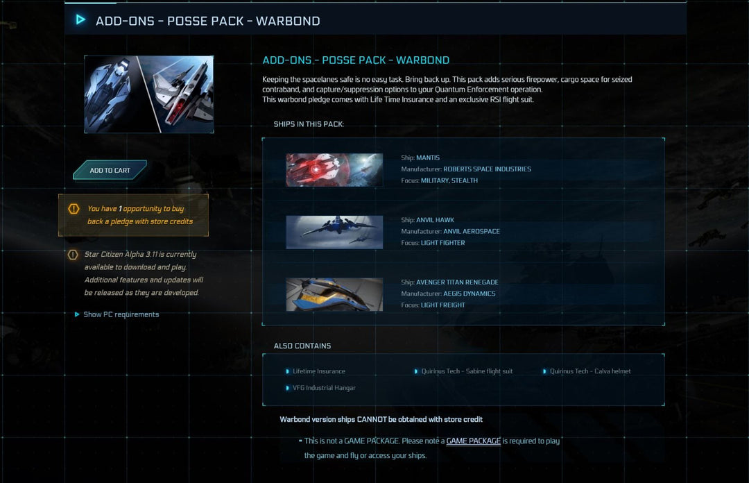 Posse Pack (with Sabine Suit and Calva Helmet) - Original Concept LTI