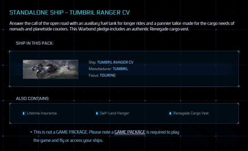 Buy Ranger CV Original Concept with LTI for Star Citizen – The Impound