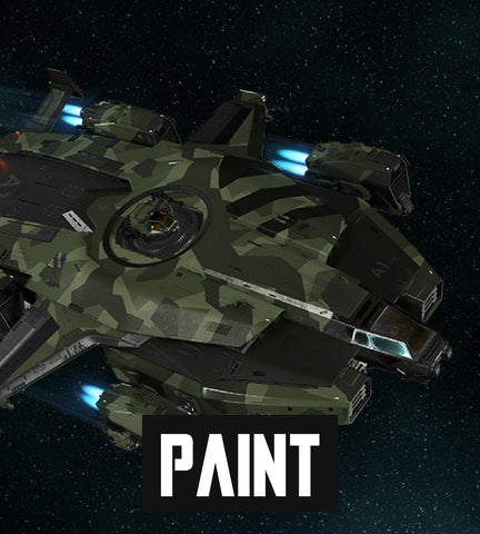 The Anvil Valkyrie is an out-and-out warship, with the civilian editions differing little from the full-blown military dropships deploying troops the empire over. The Splinter paint gives civilian ships the same appearance as those currently in UEE service. This paint is compatible with all Anvil Valkyrie variants.