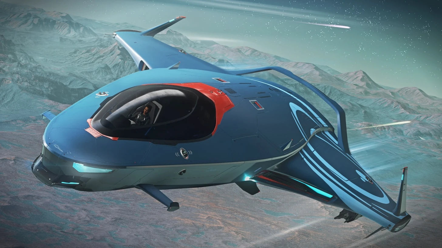 135c - flying over mountains in Star Citizen