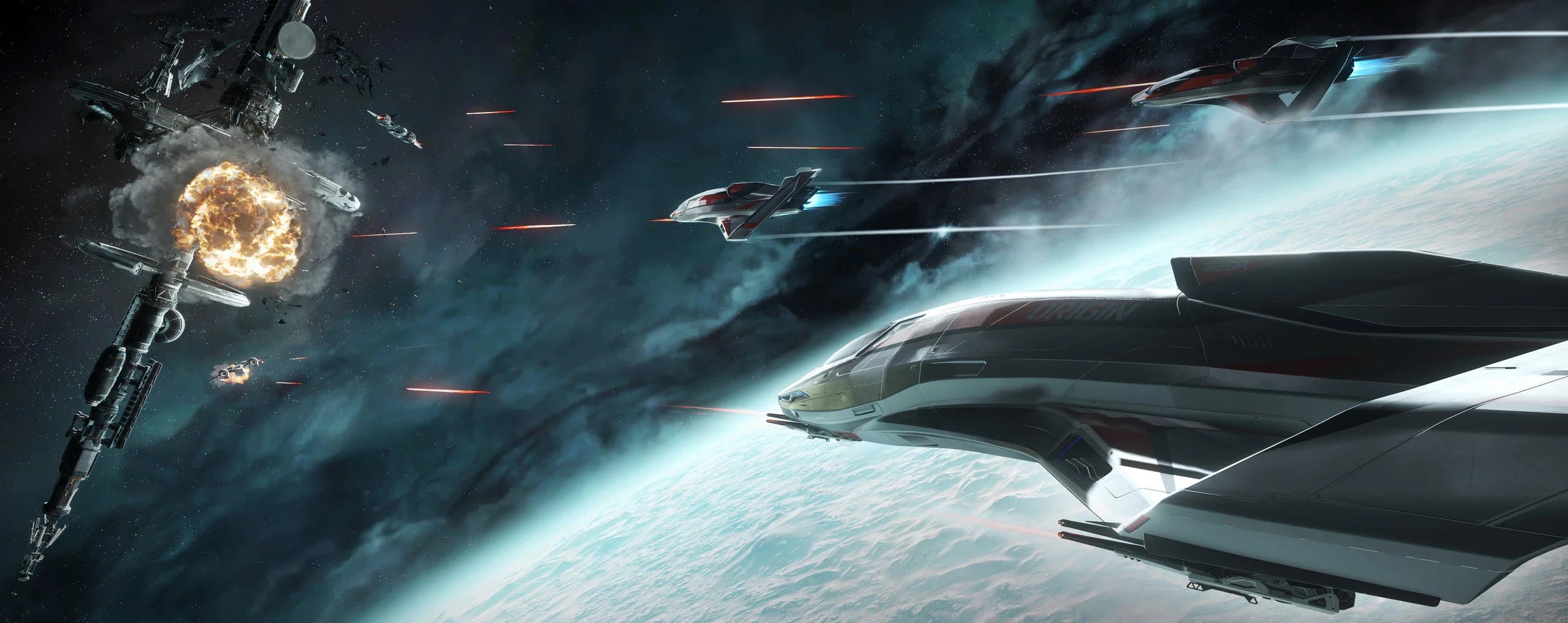 325a - 3x Attacking Buccaneers at Space Station - Rear Port in Star Citizen
