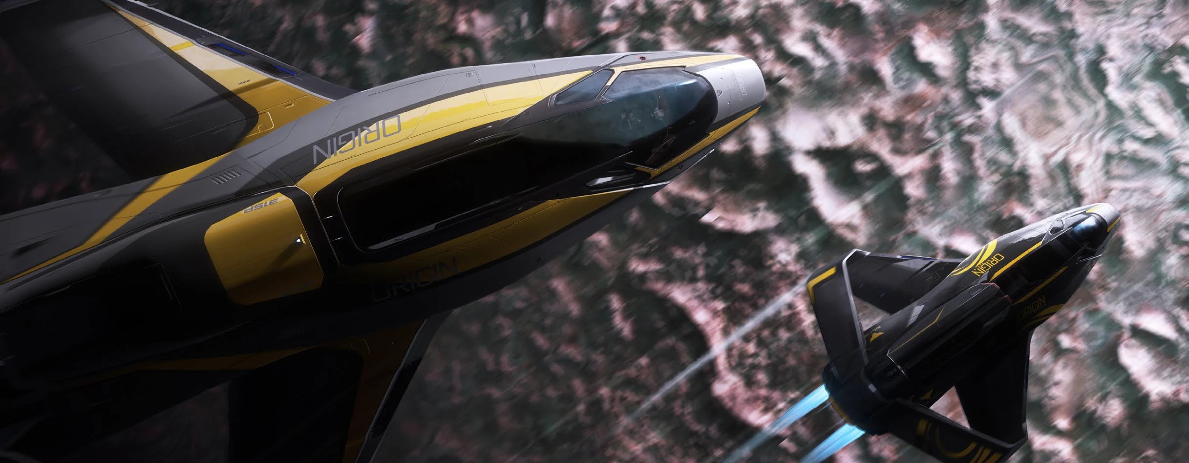 350R - 315p and 350r flying over moon - Above in Star Citizen