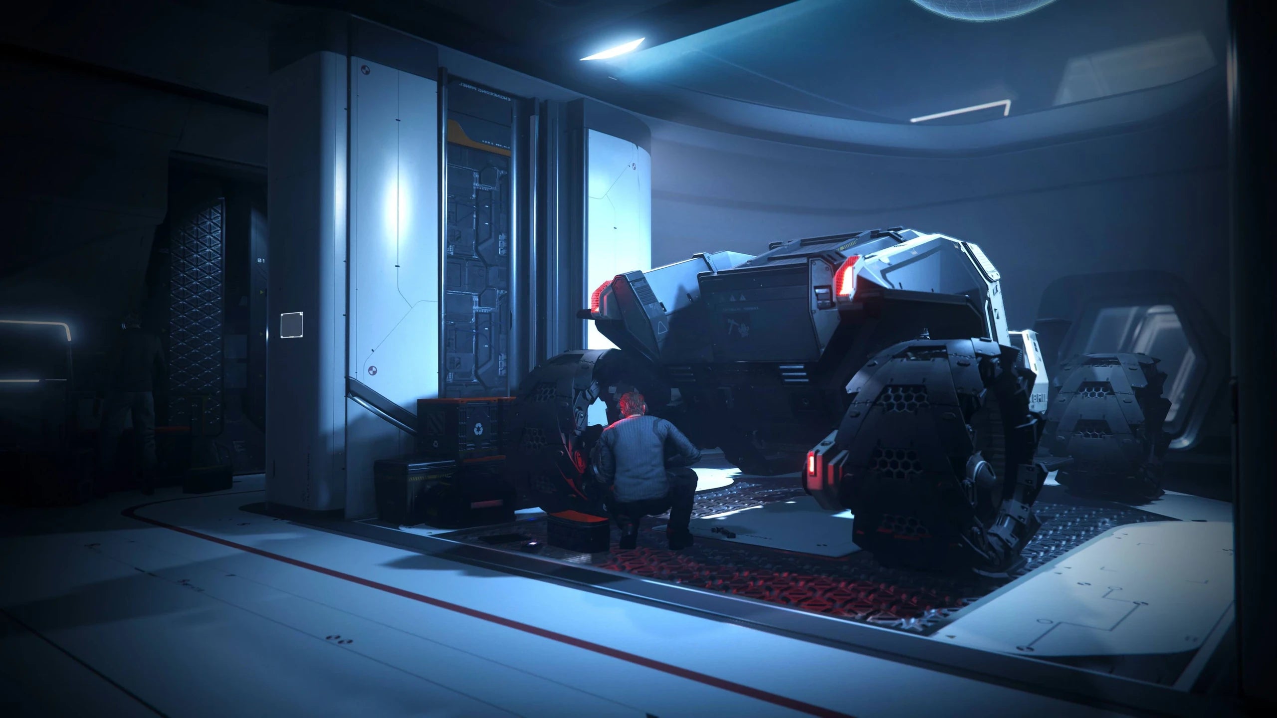 600i Explorer - 600i - Garage bay with Cyclone in Star Citizen