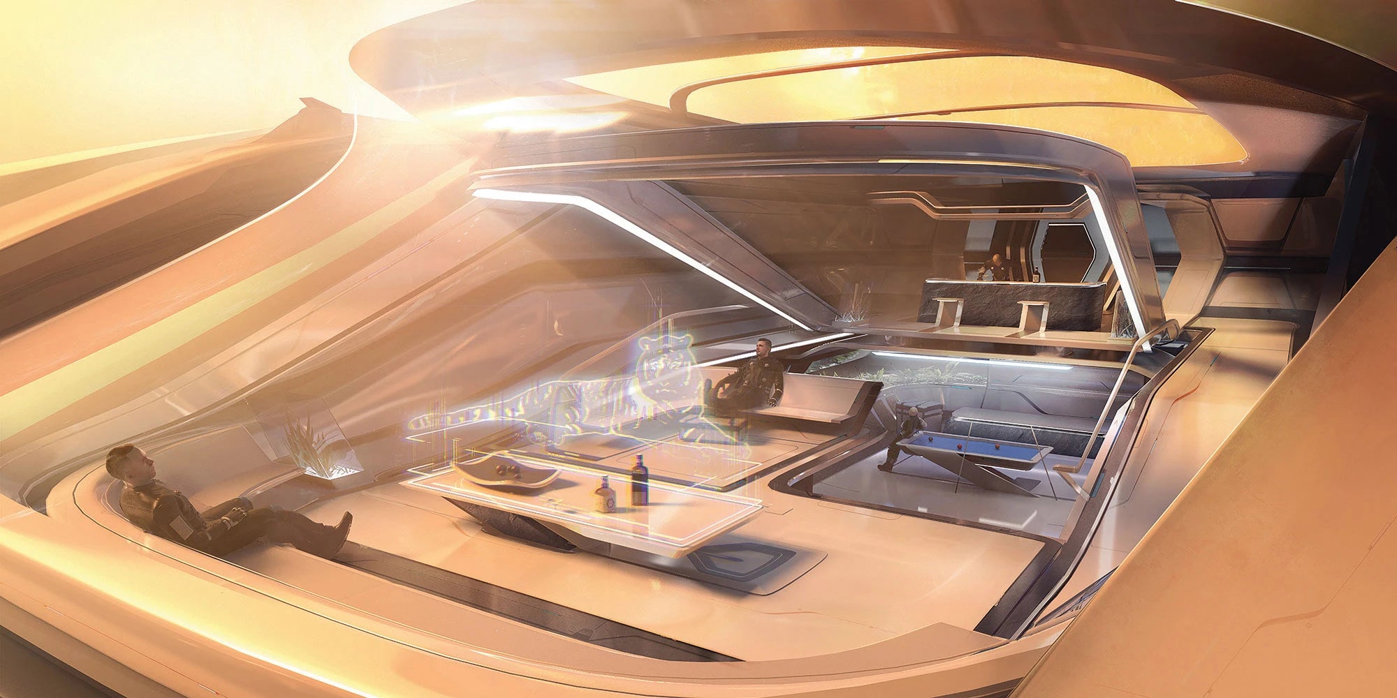 600i Touring - the 600i's lounge in Star Citizen