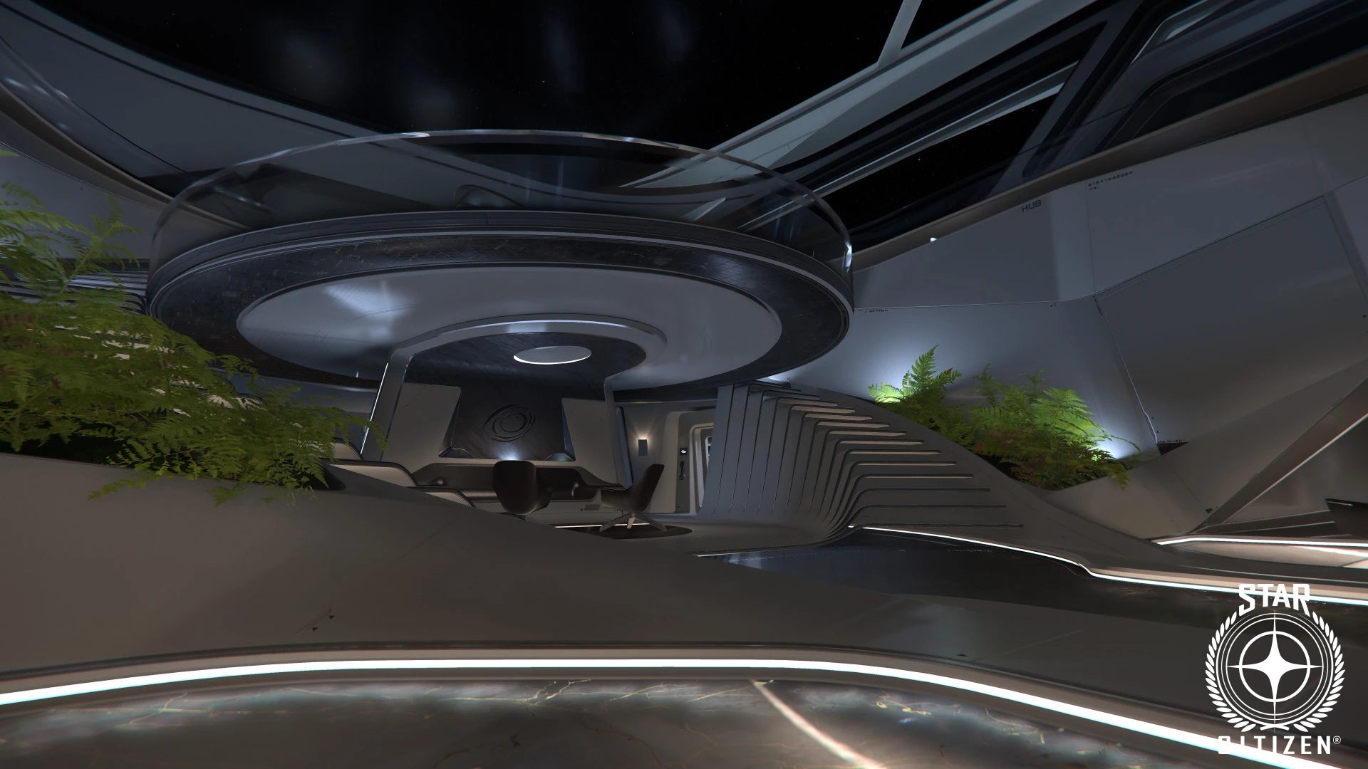 890 Jump - A render of the atrium in the 890 Jump in Star Citizen