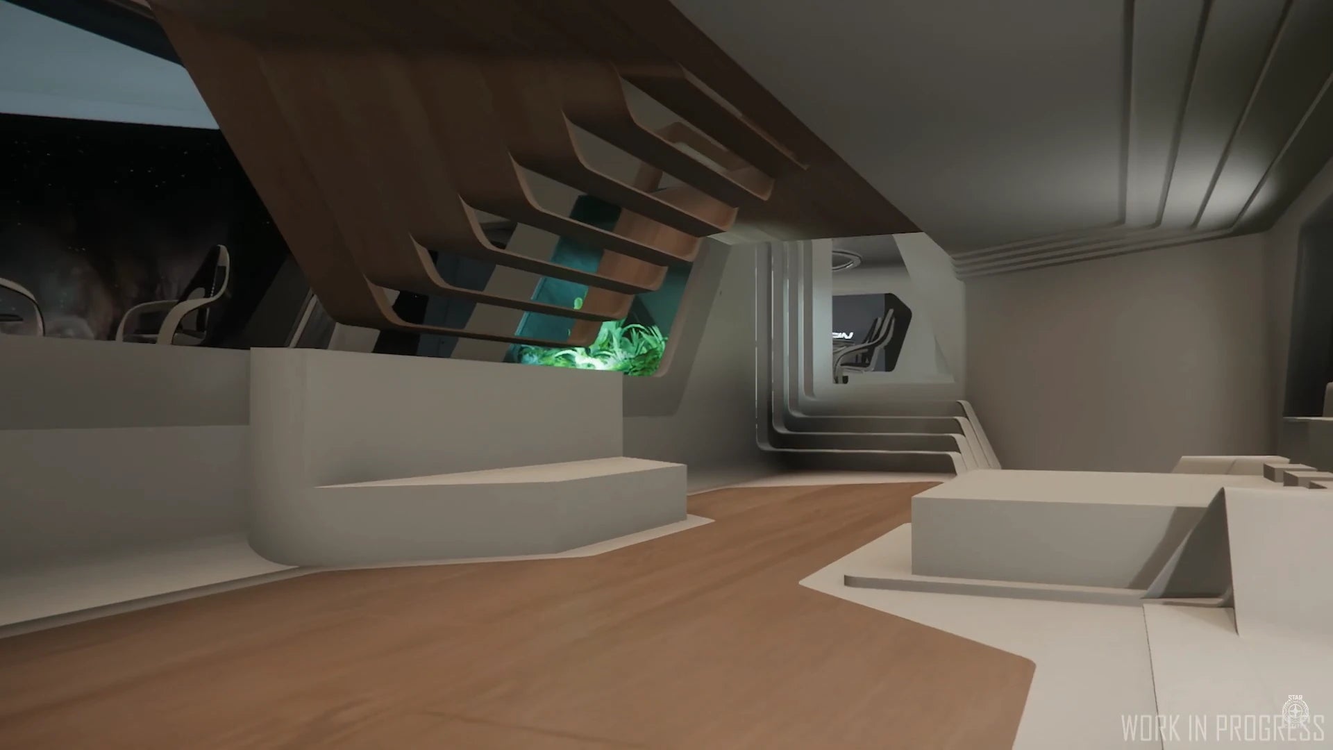 890 Jump - Greybox render of the master bedroom of the 890 Jump in Star Citizen