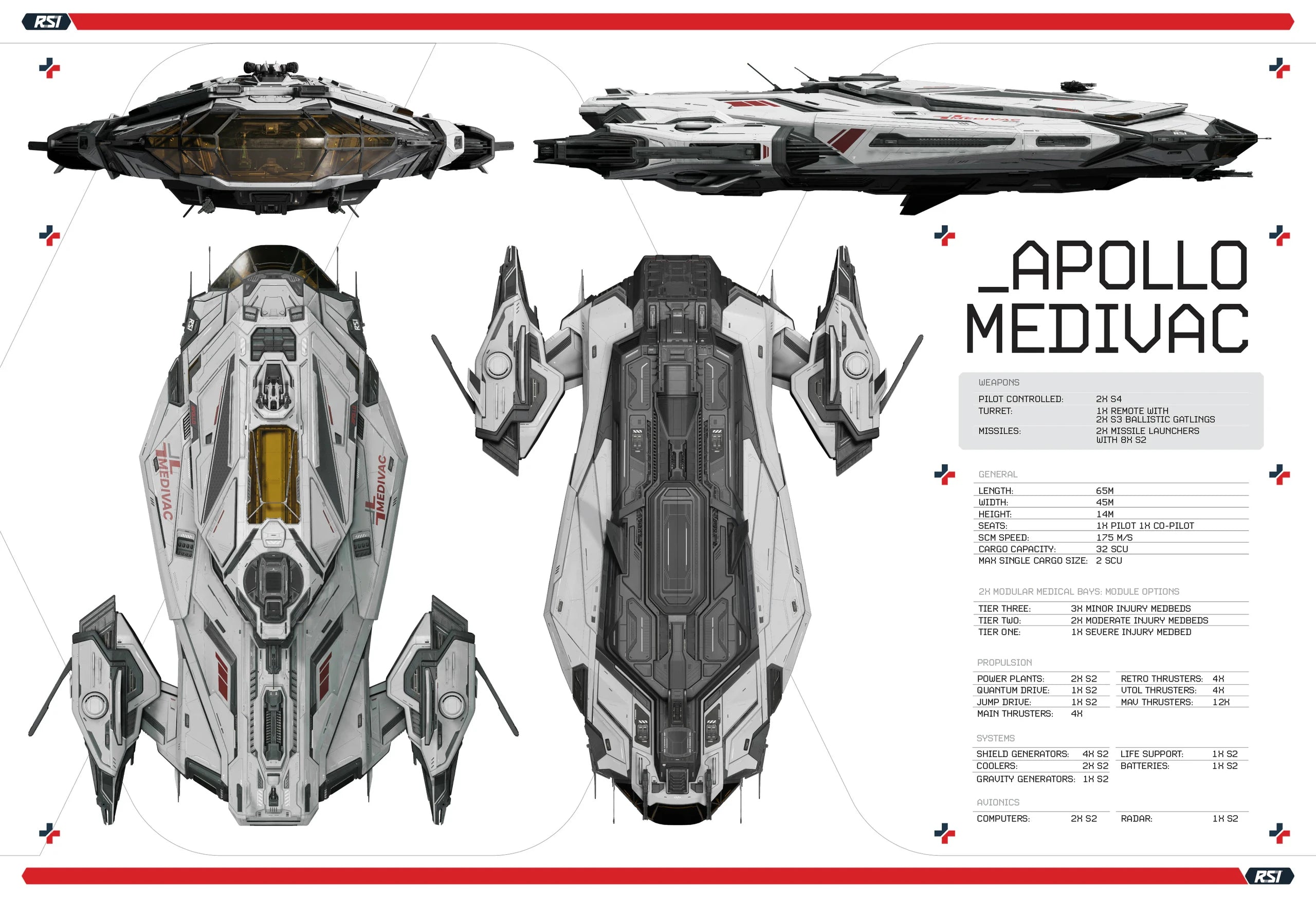 Apollo Medivac - Tech Specs and Views in Star Citizen