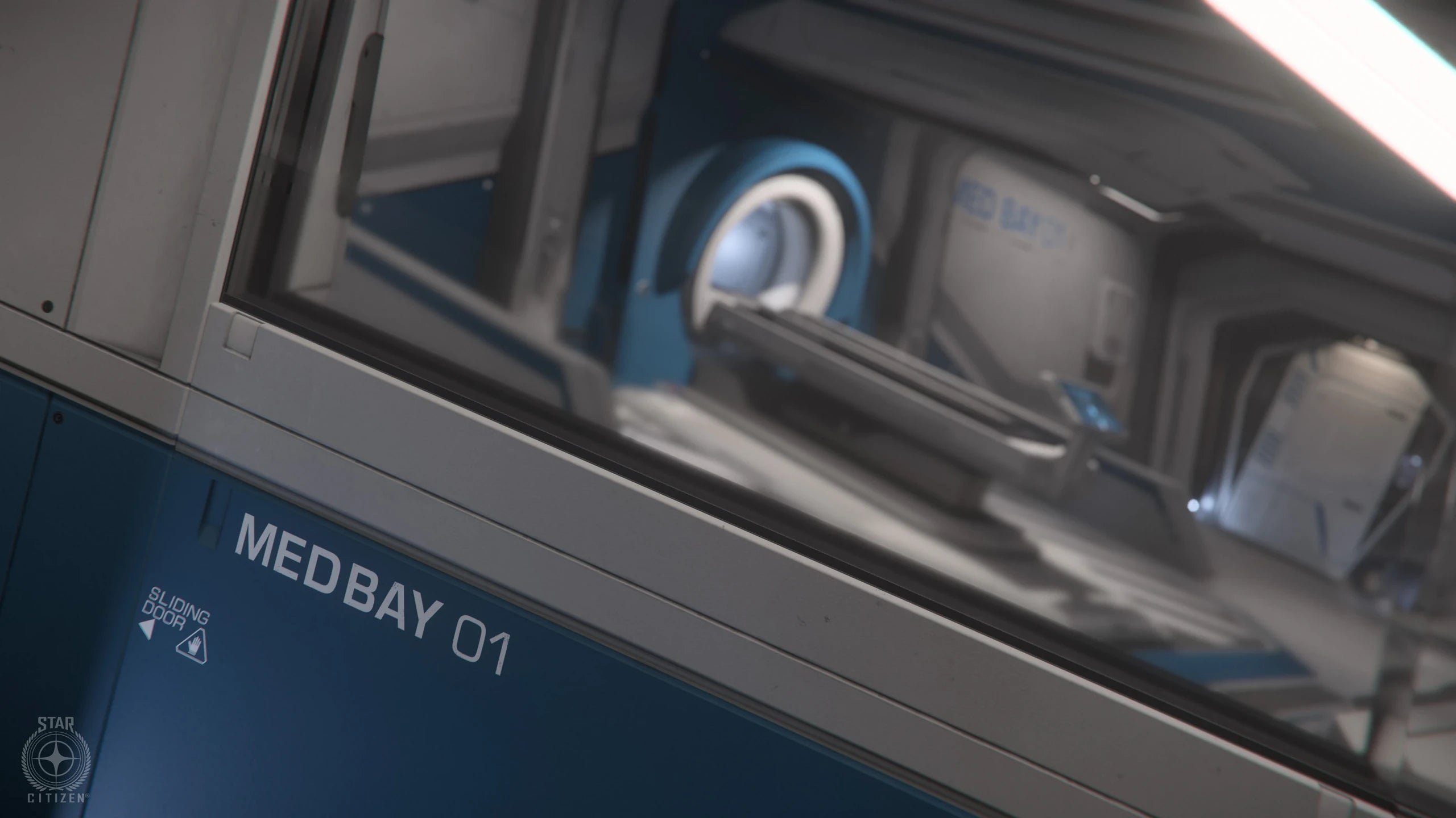 Apollo Triage - Apollo tier 1 room from closed door in Star Citizen