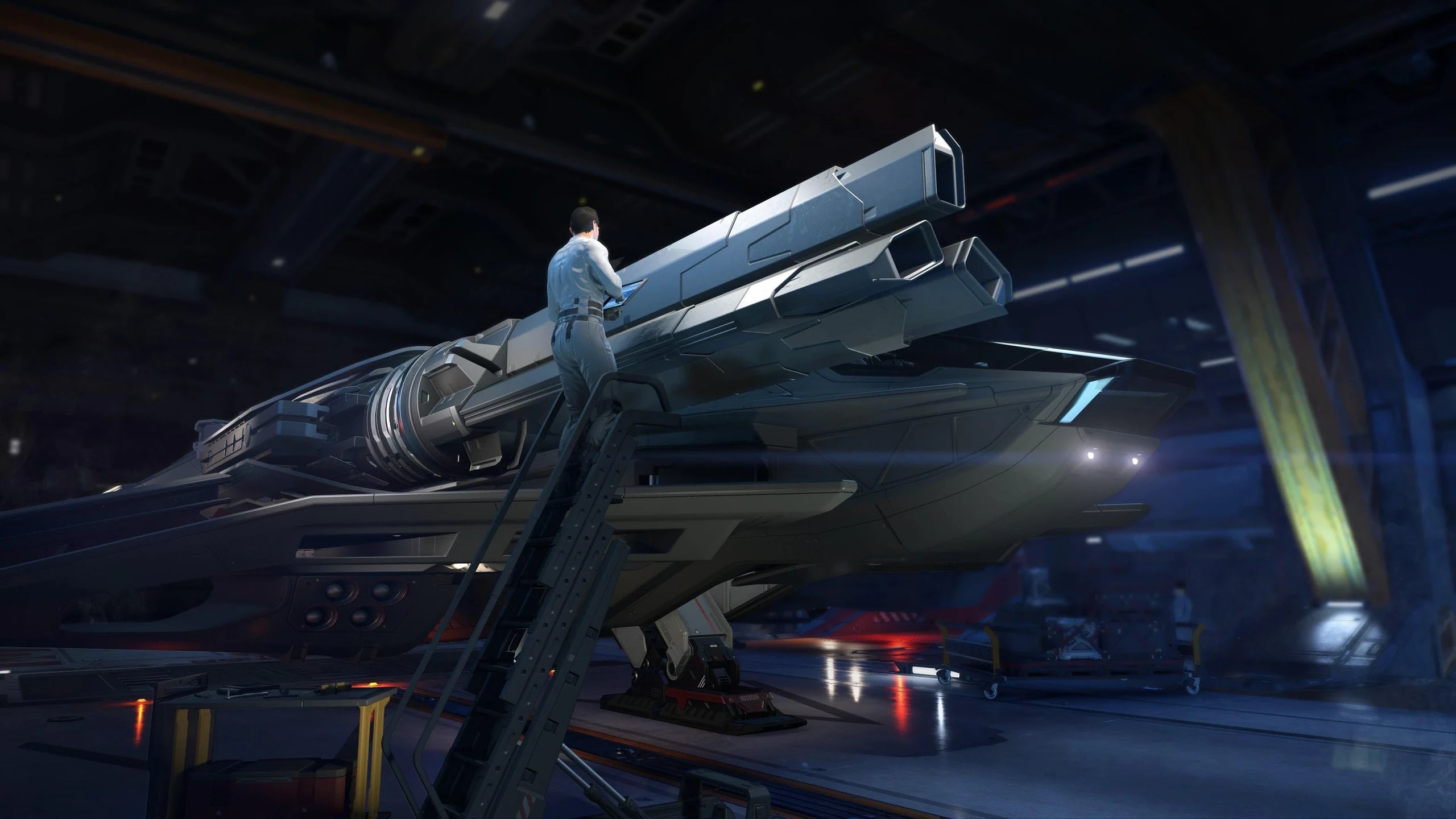 Ares Inferno - In Hangar - closeup of Behring SF7B Ballistic Gatling Gun