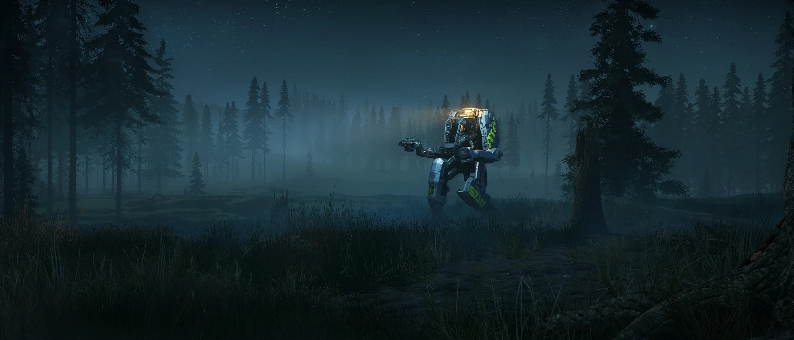ATLS GEO Granite walking through forest at night