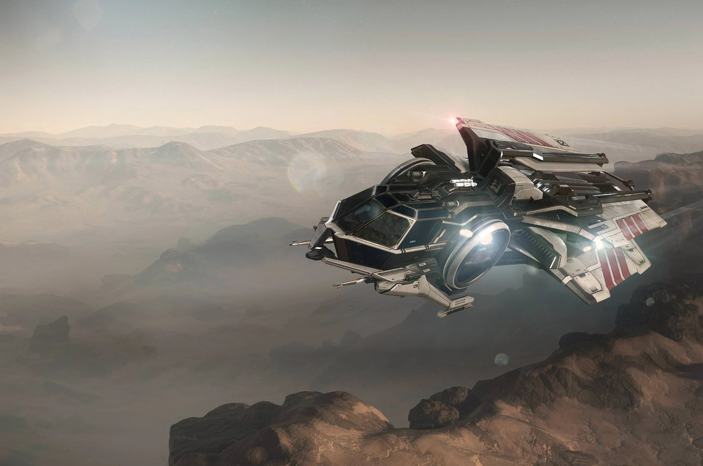 Aurora MR - flying over Daymar in Star Citizen