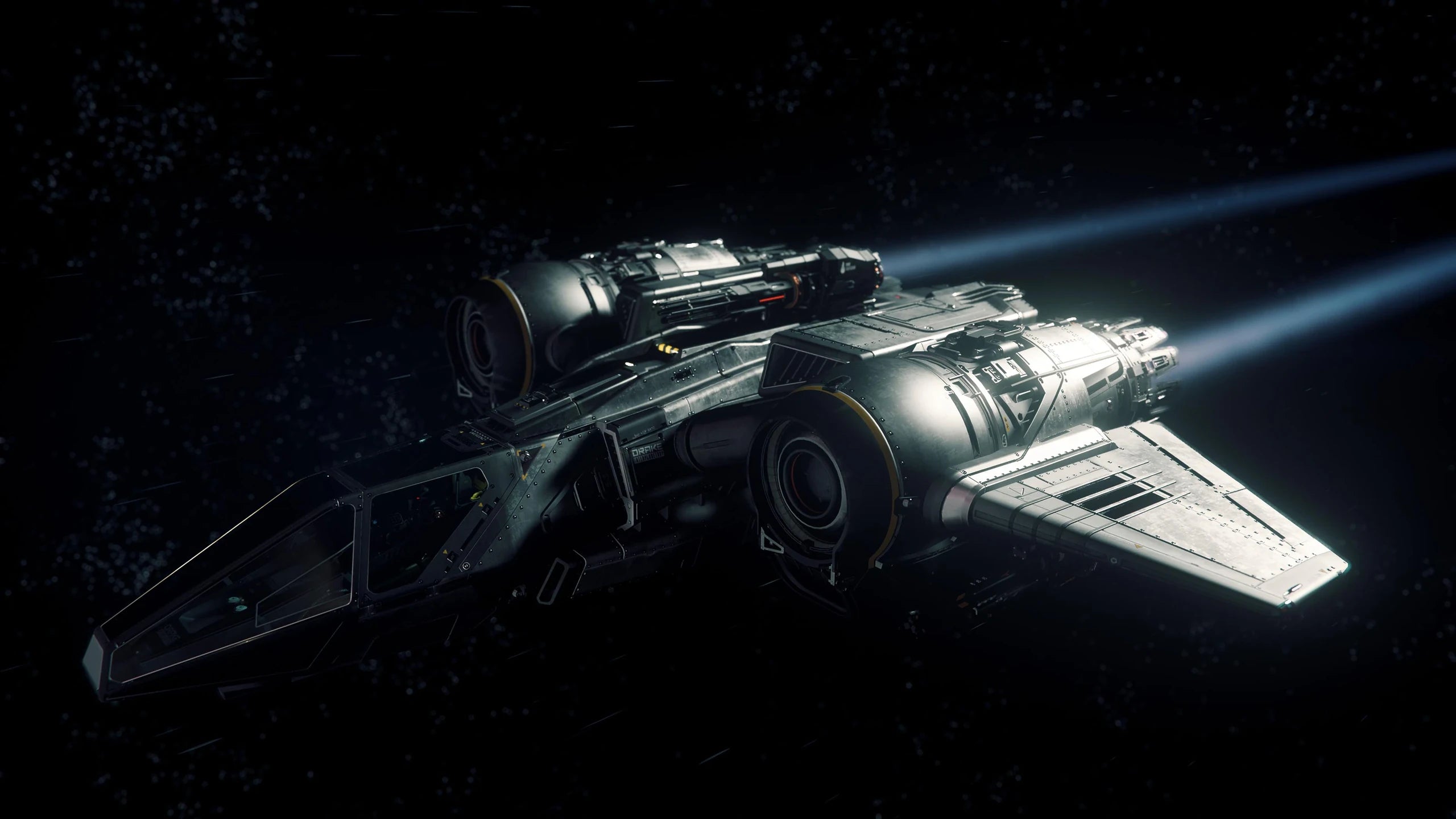 Buccaneer - flying in space with trail in Star Citizen