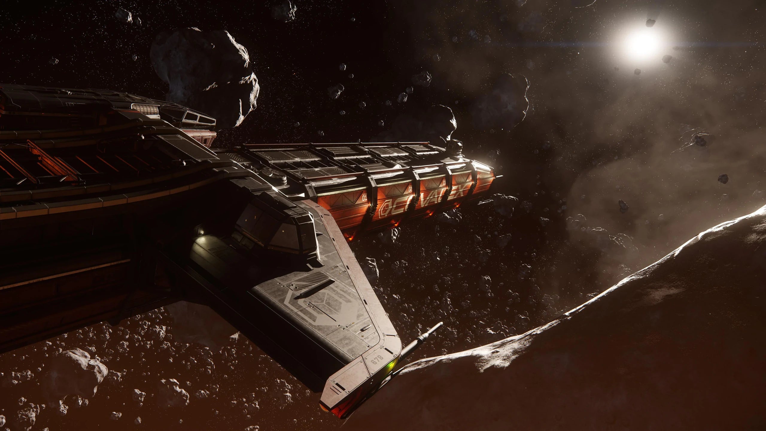 Caterpillar - in debris field - Starboard close in Star Citizen