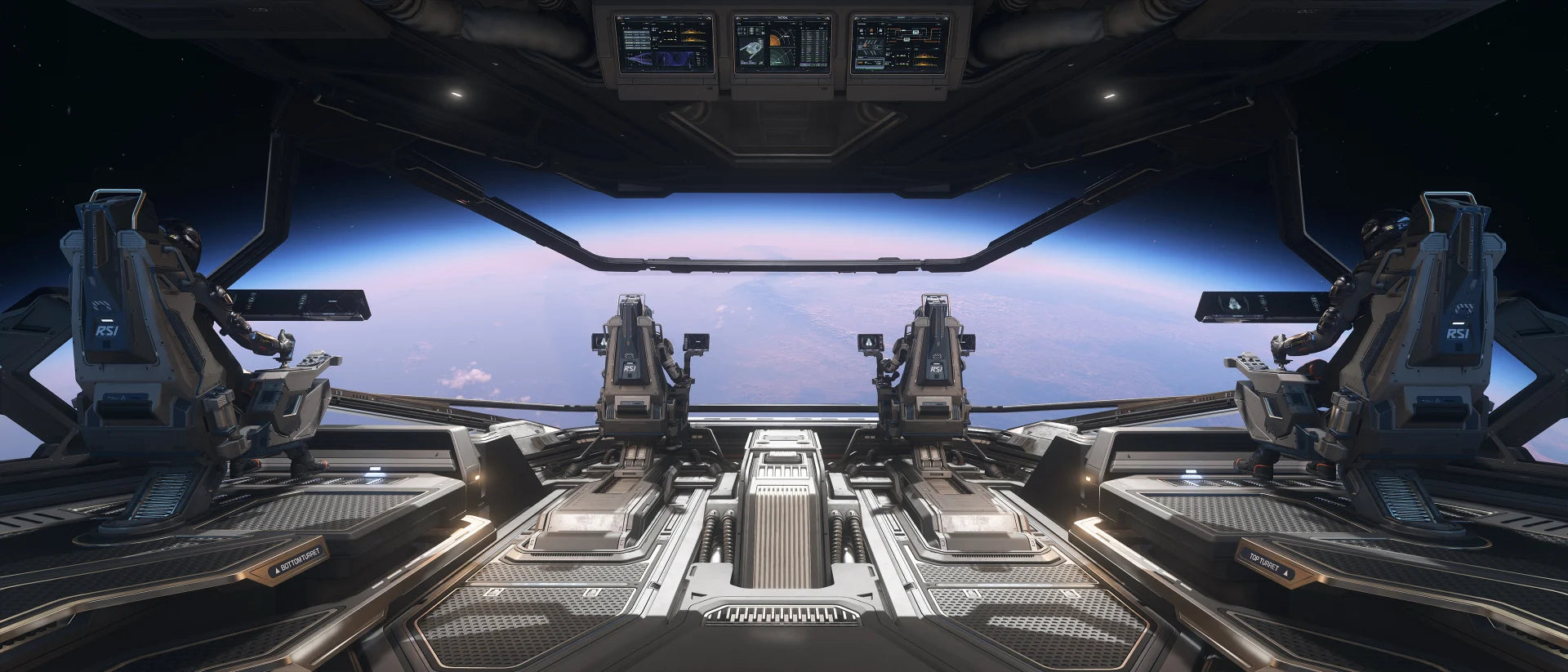 Four crew stations on the redesigned Centaurus bridge beneath its unobstructed canopy