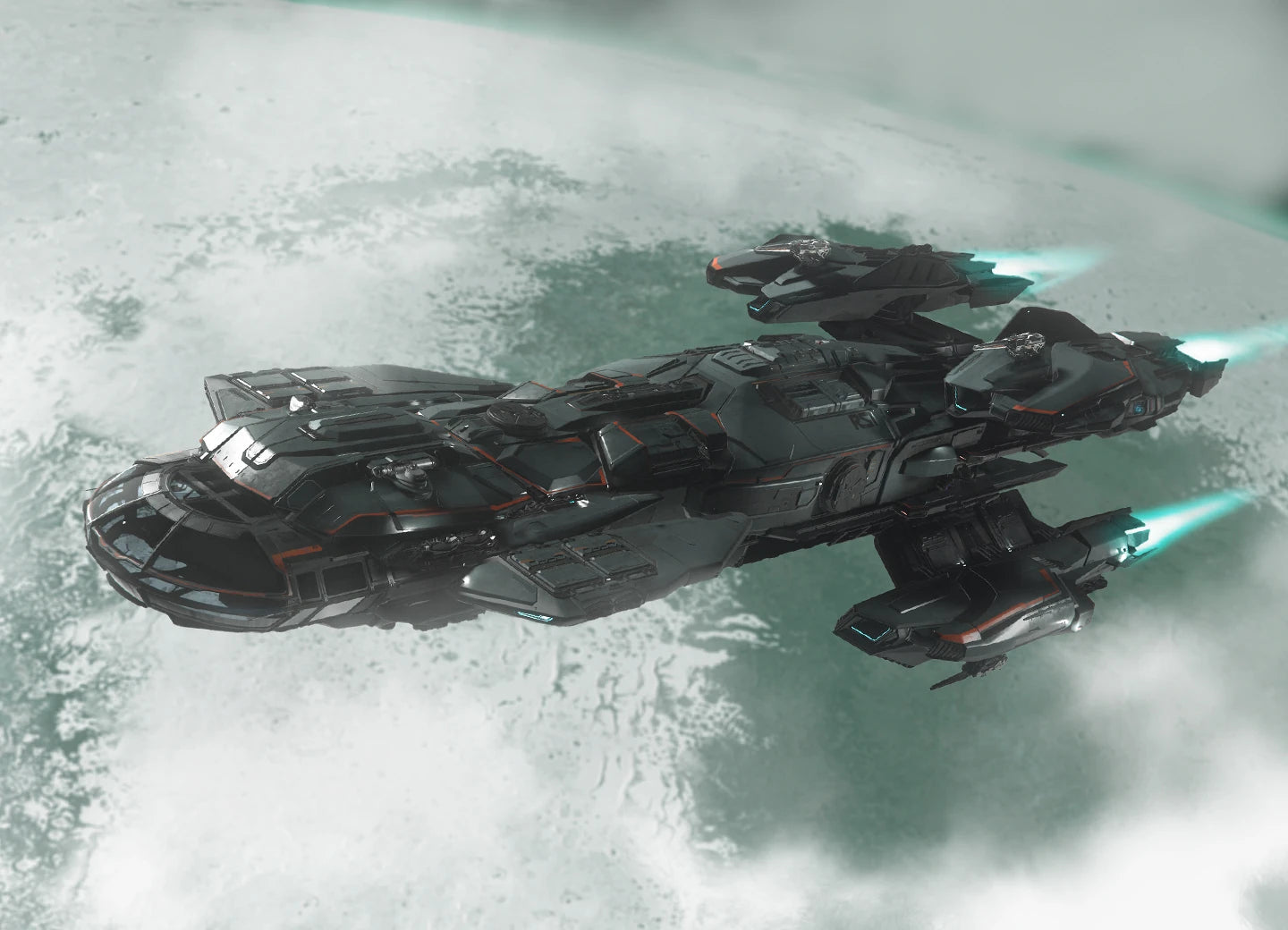 Constellation Aquila - Flying over world in Star Citizen