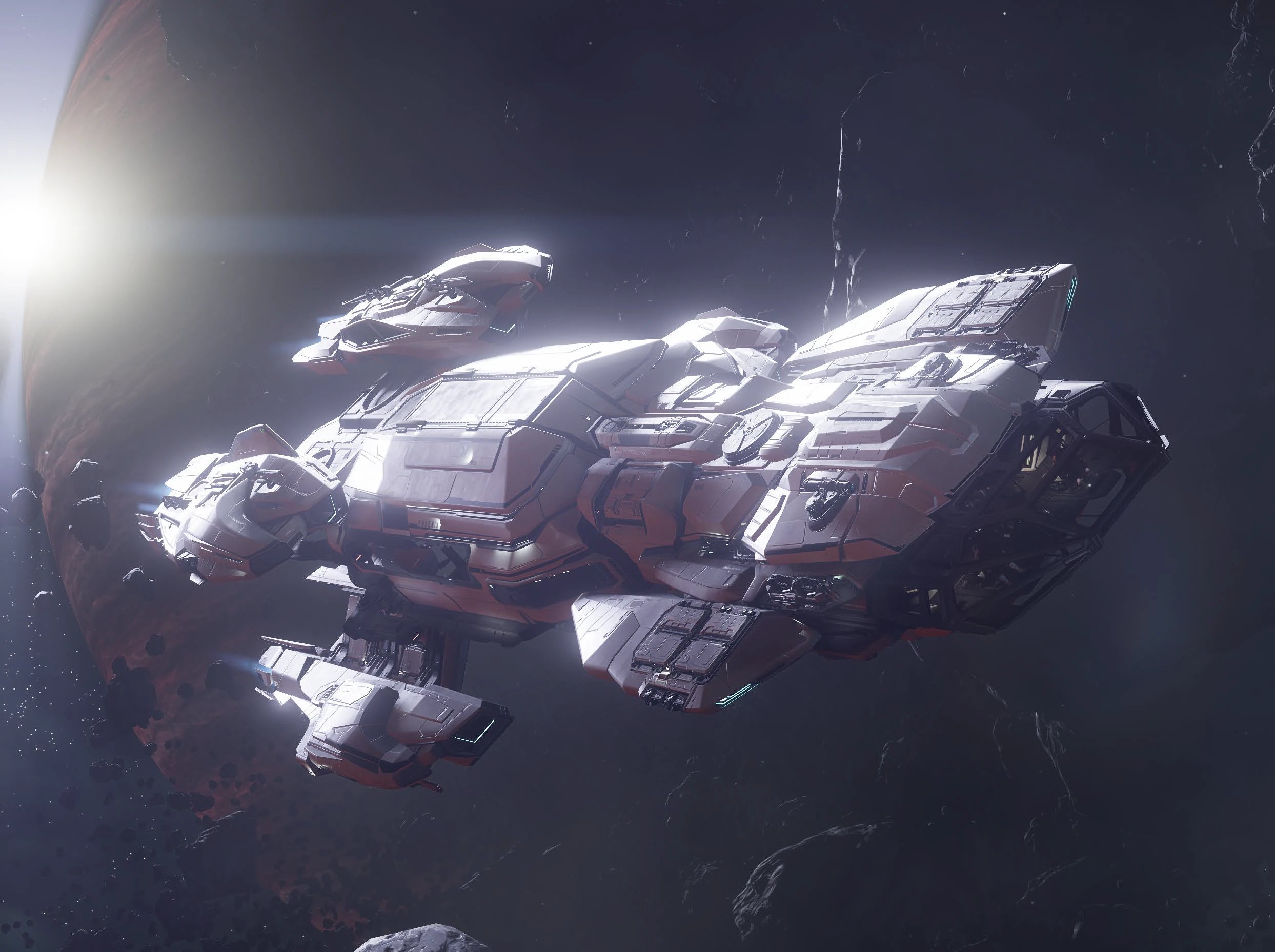 Constellation Phoenix - flying through debris field in Star Citizen