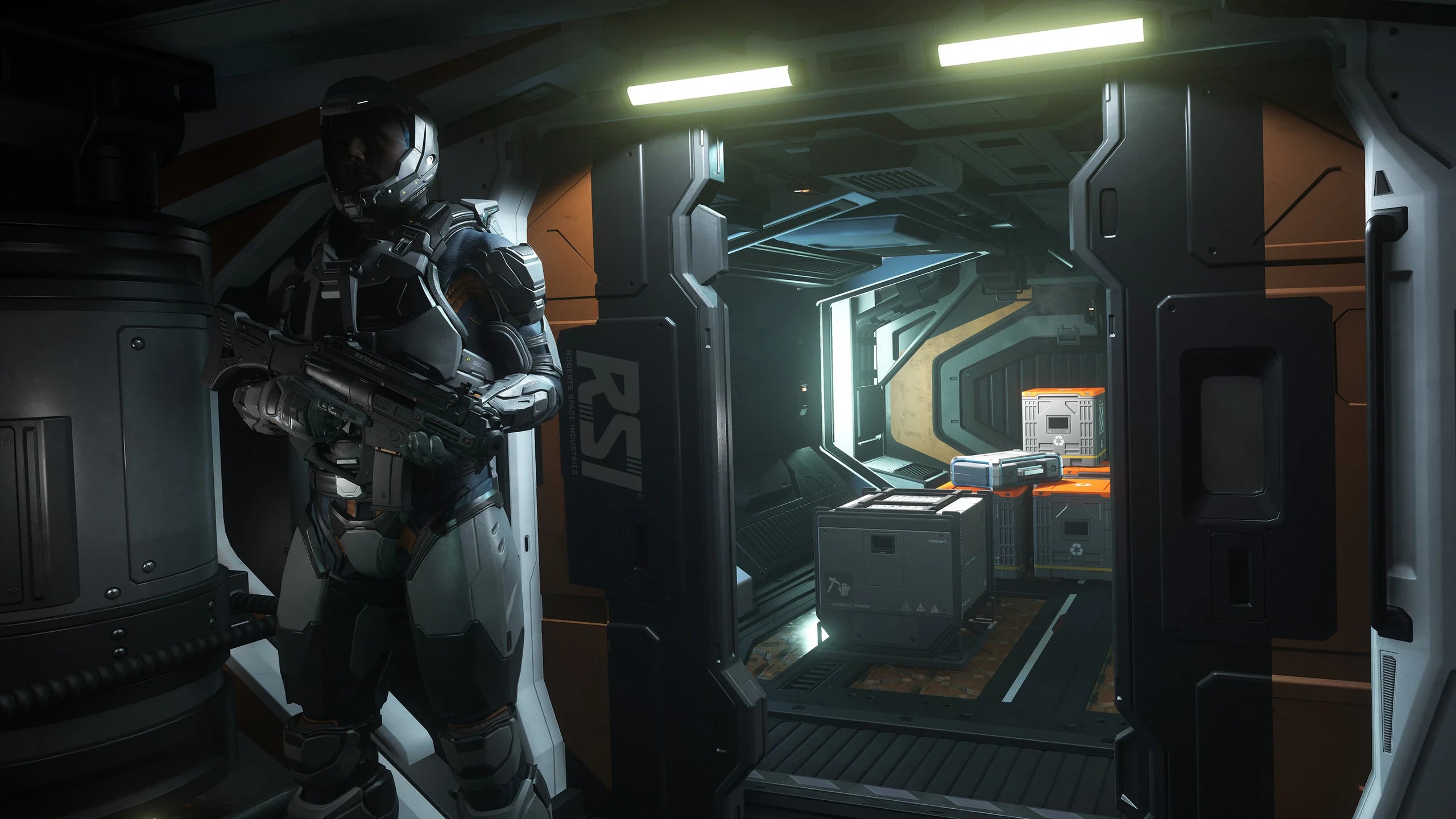 Constellation Taurus - Secure cargo hold with guard in Star Citizen
