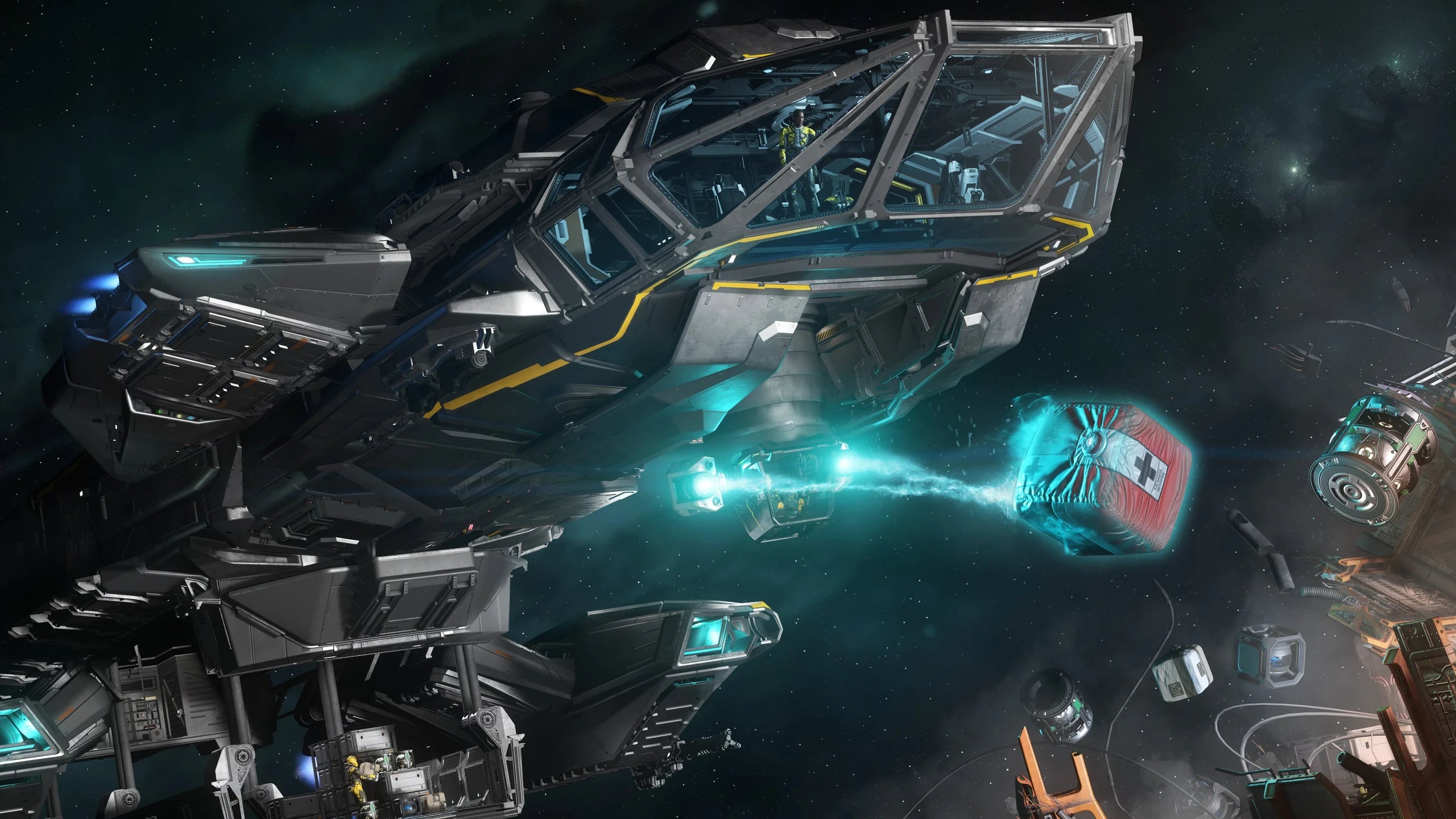 Constellation Taurus - Using tractor beam in Star Citizen