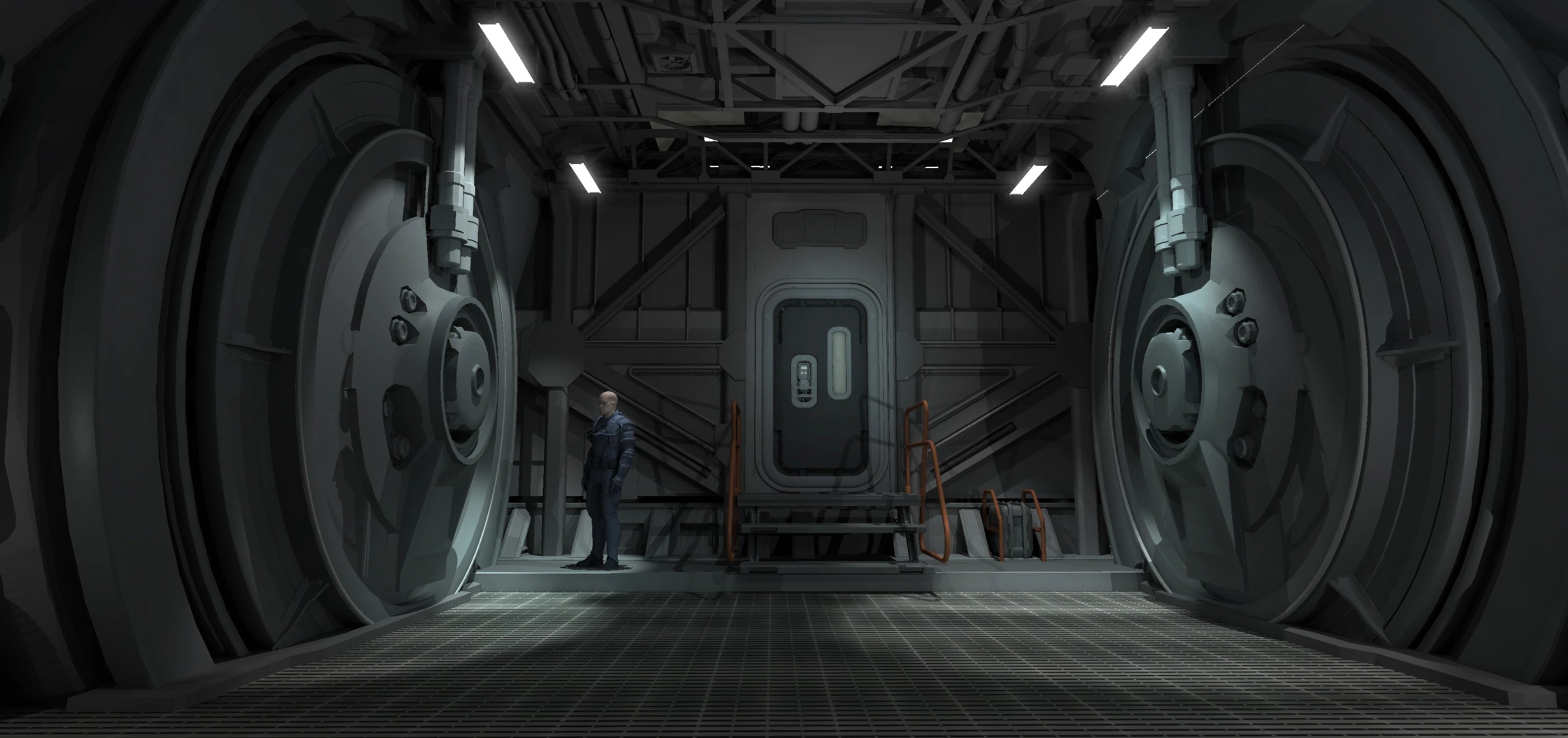 Concept cutaway of the Drake Corsair cargo hold and rear ramp
