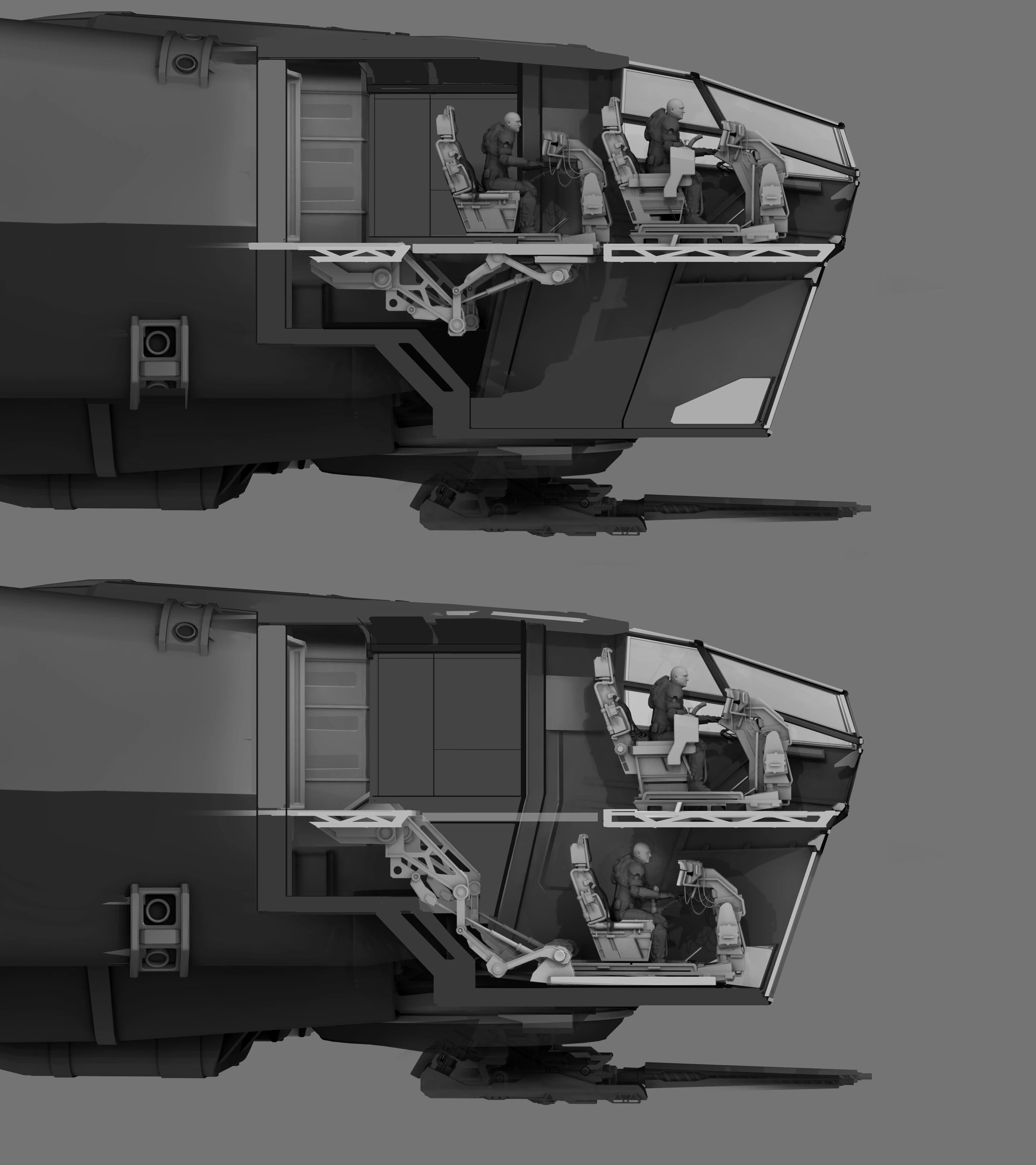 Starboard cutaway concept of the Drake Corsair cockpit