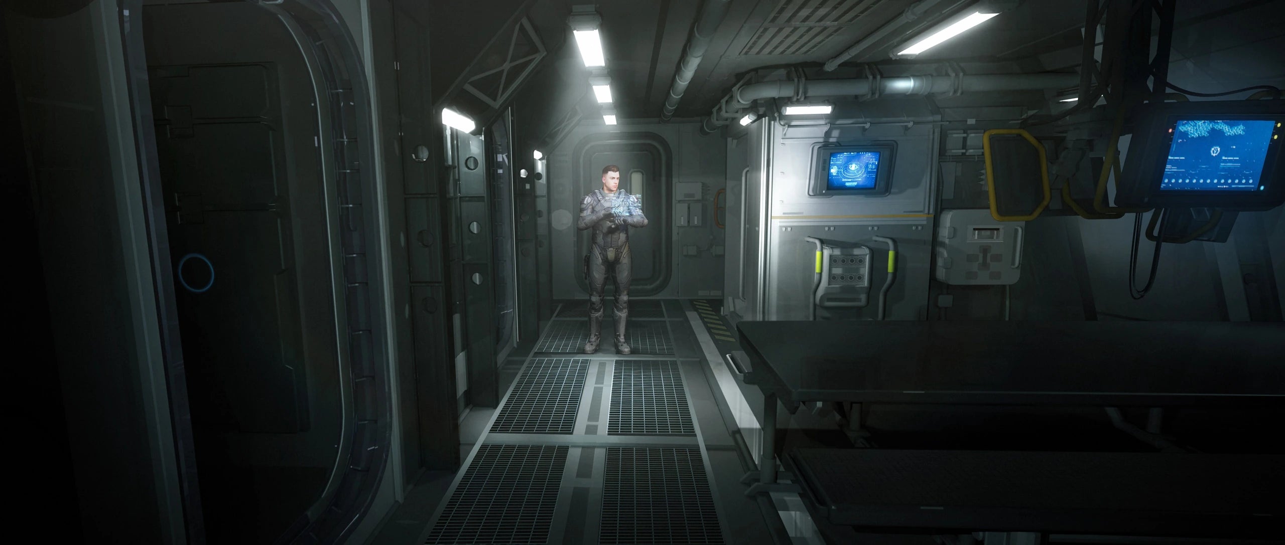 Main interior hallway aboard the Drake Corsair